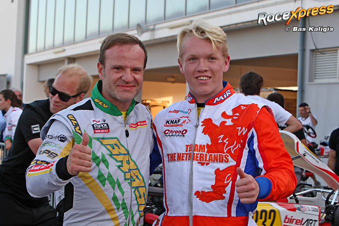 Rubens Barrichello en Lorenzo van Riet